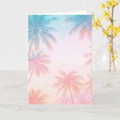 Vintage Beach Sunset Palm Trees Pastel             Karte (Gelbe Blume)