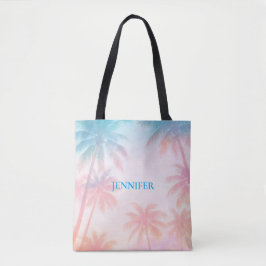 Vintage Beach Sunset Palm Trees Pastel             Tasche