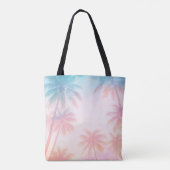 Vintage Beach Sunset Palm Trees Pastel             Tasche (Rückseite)