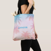Vintage Beach Sunset Palm Trees Pastel             Tasche (Von Nahem)