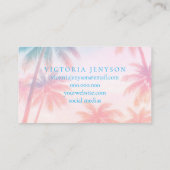 Vintage Beach Sunset Palm Trees Pastel             Visitenkarte (Rückseite)