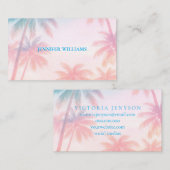 Vintage Beach Sunset Palm Trees Pastel             Visitenkarte (Vorne/Hinten)