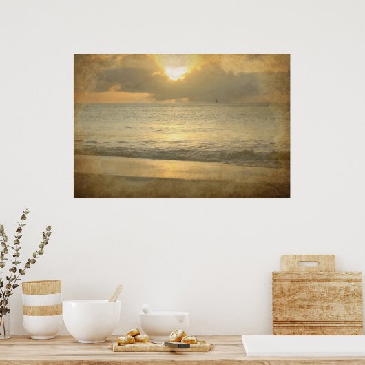 Vintage beach sunset Poster (Küche)