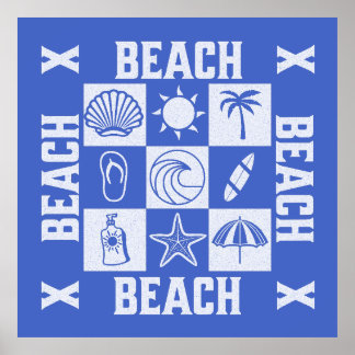Vintage Beach Vibes -Beach Beach Beach  Poster