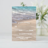 Vintage Beach Waves und Sand Wedding RSVP Cards (Stehend Vorderseite)