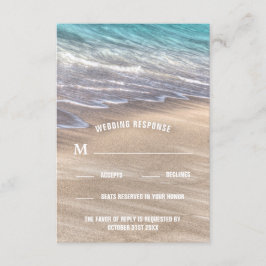 Vintage Beach Waves und Sand Wedding RSVP Cards Karte