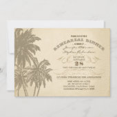 Vintage Beachpalmen Probe Einladungen (Vorderseite)
