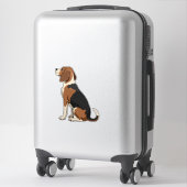 Vintage Beagle Dog Back View Illustration Pet Love Aufkleber (Koffer)