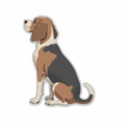 Vintage Beagle Dog Back View Illustration Pet Love Aufkleber (Vorderseite)