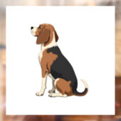 Vintage Beagle Dog Back View Illustration Pet Love Fensteraufkleber (Blatt 2)
