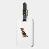 Vintage Beagle Dog Back View Illustration Pet Love Gepäckanhänger (Vorderseite vertikal)