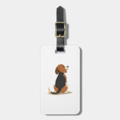Vintage Beagle Dog Back View Illustration Pet Love Gepäckanhänger (Vorderseite vertikal)