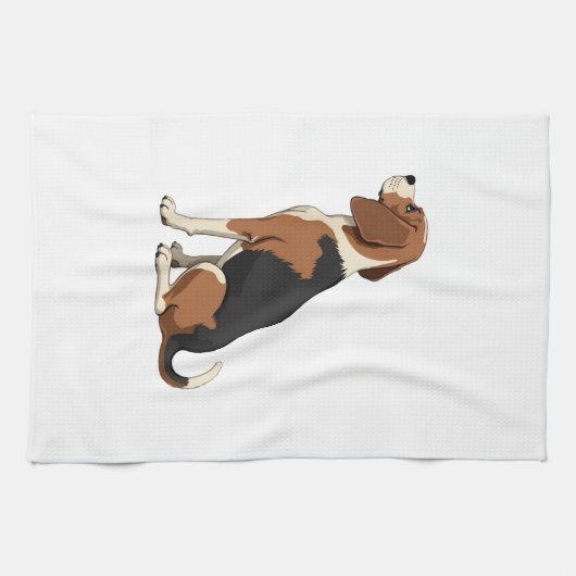 Vintage Beagle Dog Back View Illustration Pet Love Geschirrtuch (Horizontal)