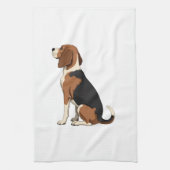 Vintage Beagle Dog Back View Illustration Pet Love Geschirrtuch (Vertikal)