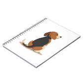 Vintage Beagle Dog Back View Illustration Pet Love Notizblock (Linke Seite)