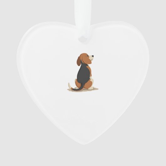 Vintage Beagle Dog Back View Illustration Pet Love Ornament (Vorderseite)