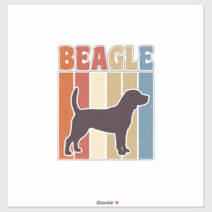 Vintage-Beagle-Hund Retro-Streifen-Vektor-Design_1 Aufkleber
