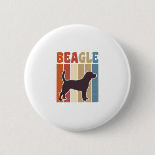 Vintage-Beagle-Hund Retro-Streifen-Vektor-Design_1 Button
