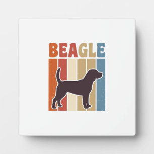 Vintage-Beagle-Hund Retro-Streifen-Vektor-Design_1 Fotoplatte