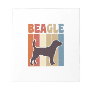 Vintage-Beagle-Hund Retro-Streifen-Vektor-Design_1 Notizblock