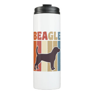 Vintage-Beagle-Hund Retro-Streifen-Vektor-Design_1 Thermosbecher