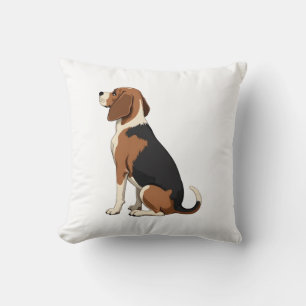 Vintage-Beagle-Hund Rückansicht Illustration Pet L Kissen