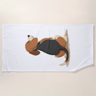 Vintage-Beagle-Hund Rückansicht Illustration Pet L Strandtuch