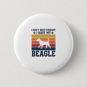 Vintage-Beagle-Hund-Therapie-Shirt-Design_1 Button
