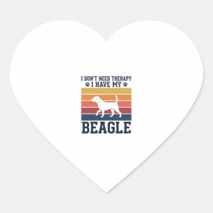 Vintage-Beagle-Hund-Therapie-Shirt-Design_1 Herz-Aufkleber