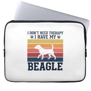Vintage-Beagle-Hund-Therapie-Shirt-Design_1 Laptopschutzhülle