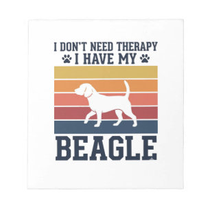 Vintage-Beagle-Hund-Therapie-Shirt-Design_1 Notizblock