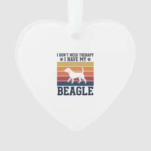 Vintage-Beagle-Hund-Therapie-Shirt-Design_1 Ornament