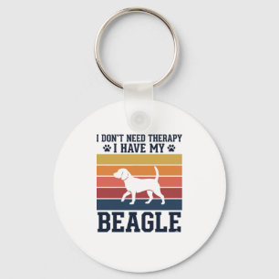 Vintage-Beagle-Hund-Therapie-Shirt-Design_1 Schlüsselanhänger