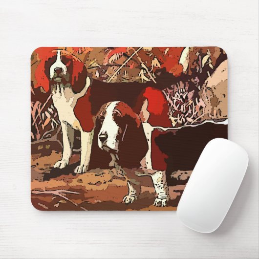 Vintage Beagle-Malerei auf Mauspad (Mit Mouse)