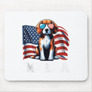 Vintage Beagle Merica Sungles Patriotische amerika Mousepad