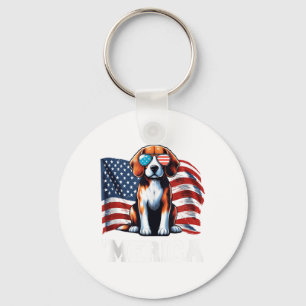 Vintage Beagle Merica Sungles Patriotische amerika Schlüsselanhänger