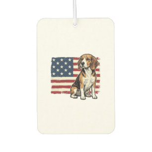 Vintage-Beagle-Patriotismus-Flagge-Hunde-Shirt-Des Autolufterfrischer