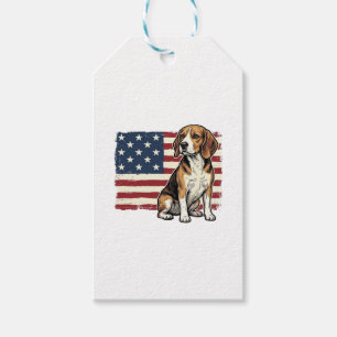 Vintage-Beagle-Patriotismus-Flagge-Hunde-Shirt-Des Geschenkanhänger