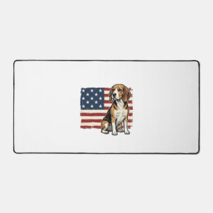 Vintage-Beagle-Patriotismus-Flagge-Hunde-Shirt-Des Schreibtischunterlage
