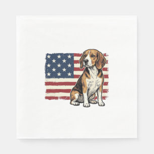 Vintage-Beagle-Patriotismus-Flagge-Hunde-Shirt-Des Serviette