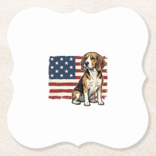 Vintage-Beagle-Patriotismus-Flagge-Hunde-Shirt-Des Untersetzer