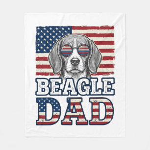 Vintage-Beagle-Vater-patriotisches-Hunde-Shirt-Des Fleecedecke