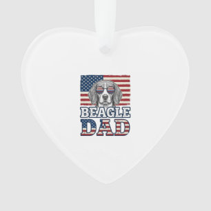Vintage-Beagle-Vater-patriotisches-Hunde-Shirt-Des Ornament