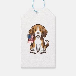 Vintage Beagle Welpe Amerikanische Flagge Shirt De Geschenkanhänger