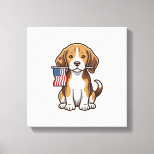 Vintage-Beagle-Welpen-Shirt-Design mit amerikanisc Leinwanddruck