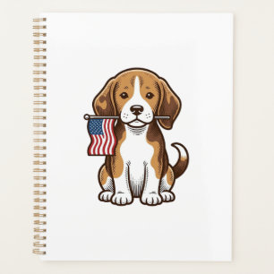 Vintage-Beagle-Welpen-Shirt-Design mit amerikanisc Planer