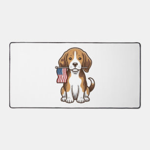 Vintage-Beagle-Welpen-Shirt-Design mit amerikanisc Schreibtischunterlage