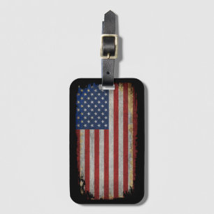 Vintage beängstigende amerikanische Flagge Gepäckanhänger