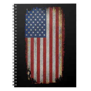 Vintage beängstigende amerikanische Flagge Notizblock