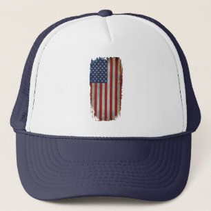 Vintage beängstigende amerikanische Flagge Truckerkappe